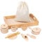 Ecoticfate Woodplicity Sensory Bin Tool Set, Toys, Sensory Toys, Wooden Scoops For Transfer Work And Fine Motor Learning, Motor Skills Development Scoop