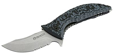 Maserin GHOST 640 coltello pieghevole con accessorio rompivetro e clip removibile (Grigio)