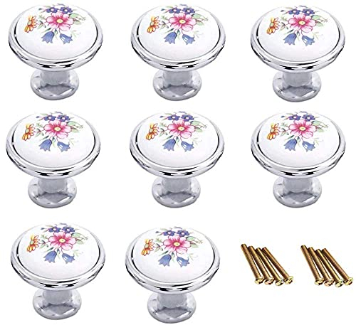ZGJYSP 8 STÜCKE 32 mm DIY Vintage Ziehgriffe Pilzförmige Keramik Dekorative Antike Türgriffe - Innenknöpfe und Griffe für Schrank/Mädchenkommode/Kinderschrank/Küchenschubladengriffe