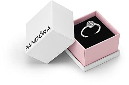 Pandora Timeless Women's Sterling Silver Elegant Sparkle Cubic Zirconia Ring, Size 58, With Gift Box