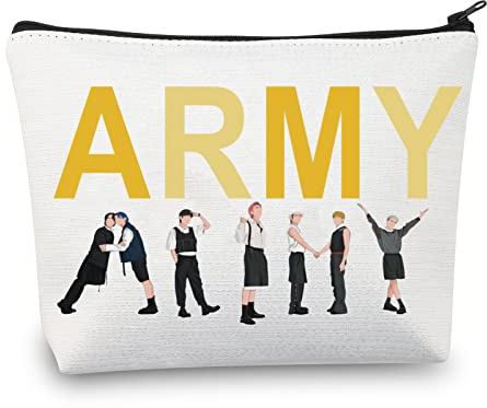 MYOSPARK Bangtan Make-up-Tasche für Jungen-Fans, Armee-Mädchen, K-Pop-Butteralbum, Armee-Reißverschluss, Merch, K-Pop-Merchandise-Geschenk, Armee-Tasche, Modern
