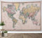 LB Wandteppich Weltkarte Wandtuch Vintage Karte für Nautik Wandbehang Retro Tapisserie für Wohnzimmer Schlafzimmer Wohnheim Wanddeko,150x100cm