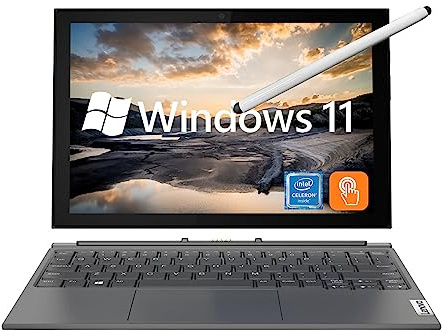 Lenovo Ideapad Duet 3i 2 in 1 Laptop, 10.3 inch Touchscreen Display, Intel Celeron N4020, Windows 11 in S Mode, 4GB RAM, 64GB eMMC+64GB Card, Type-C, Detachable Keyboard Included, PCM Stylus Pen
