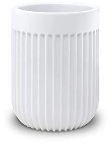 Nadi Collection | Zahnputzbecher für Bad | Serie Urban | Weiß matt | Harz | für Bad oder Küche | 7,2 cm ø x 9,7 cm hoch (weiß)