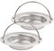 2 Pcs Kitchen Sink Drain Strainer, Stainless Steel Sink Strainer Plug, Sink Filter with Lift-up Handle, Food Residue Catcher, Drain Protector for Hair Shower, 11 x 8 x 2 cm