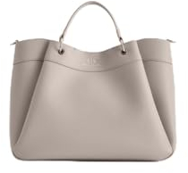 Armani Exchange Wave Large Tote With Webb Strap, Shopping L Donna, Beige (Off Road), Taglia unica