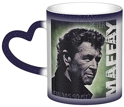 Peter German Maffay Farbwechselnde Tasse im Himmel Keramik-Kaffeetassen Magische wärmeempfindliche Farbwechsel-Kaffeetasse Milchteetasse Geschenke für Familie, Liebhaber, Freunde