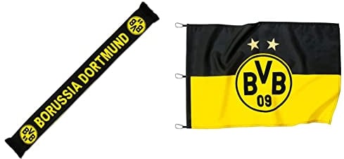 Borussia Dortmund, BVB-Schal, schwarz/Gelb, 0 & BVB-Hissfahne (150x100cm)