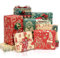 Toptime Geschenkpapier Weihnachten, 8 Blatt Weihnachtspapier mit Geschenkanhänger, Aufkleber und Schnur, Kraftpapier mit Lustigen Weihnachtsmustern, Geschenkverpackung für Feiertage, Partys, 70x50cm