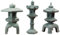 Cabilock 3 Stücke Japanische Steinlaterne Mini Pagode Statue Asiatische Deko Garten Skulptur Bonsai Pavillion Miniatur Dekoration Aquarium Ornament Feengarten Micro Landschaft Zubehör