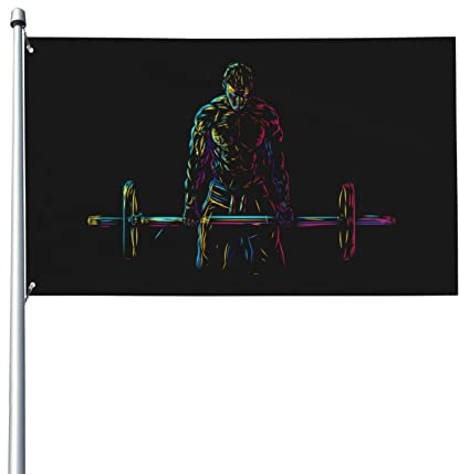 The Man in the Gym Flagge, 90 x 150 cm, langlebig, für den Außenbereich, Garten, Banner, Urlaub, Party, Heimdekoration, Flaggen