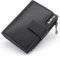 HNOOM Porte Monnaie Femme en Cuir PU Porte Feuilles pour Femme Court Lisse et Souple Petit Portefeuille Femme avec 15 Emplacements Cartes et Zippé Pochette à Monnaie (Noir-X)