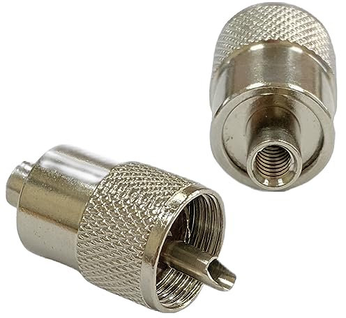 CB RADIO ANTENNA COAX CONNECTOR SOCKET ADAPTER RG58 PL259 6MM UHF 50 OHM (2 pcs)