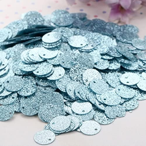 Paillettes Glitter 10mm 20mm Paillettes Rotonde Piatte in PVC con Paillettes in Polvere Flash per Manualità Artigianali 600 Pezzi-Azzurro-10mm 20g