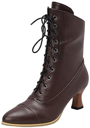 SRZYMJ Cowboystiefel Damen Stiletto Kniehohe Stiefel Hohe Absätze Reißverschlussstiefel Reitstiefel Runde Winterstiefel Wasserfeste Mittelrohrstiefel Leder Stiefel Stiefel Schwarz Weiß 37-42