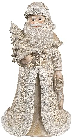 Clayre & Eef Figur Weihnachtsmann 15 cm Goldfarbig Polyresin Weihnachtsfiguren