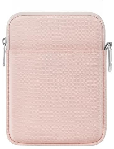 MoKo 6-7 Pouces Sac à Manches Kindle, Housse de Protection en Nylon Compatible avec Kindle Colorsoft, Kindle Paperwhite 12th Gen 2024, Kindle 2024-2016, Fire 8/7, Kindle Oasis E-Reader, Rose