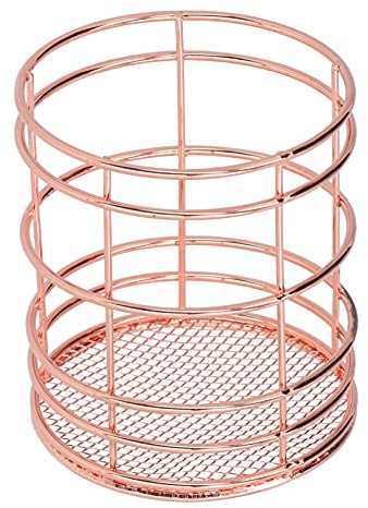Essstäbchen-Aufbewahrungsregal, Runder Hohler Essstäbchenkäfig, Multifunktionaler Desktop-Stifthalter-Organizer für die Küche zu Hause, Runder Stifthalter,(Roségold (J13454CP))