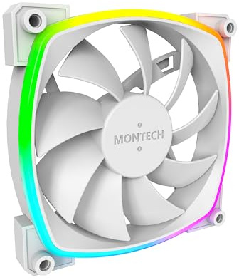 Montech AX 120 ARGB Fan – 1600PWM, High-End Durability, Silent Performance, and Stunning ARGB Design (120mm, White)
