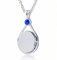 Aidenn h2o plötzlich meerjungfrau kette Halskette mit Mermaid Melody Blauer Zirkon Medaillon Anhänger, Personalisierte Amulett für Bilder Geschenk für Frauen Teenager Mädchen