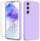 binandteam Cover per Samsung Galaxy A55 5G (6.6) con 2 Pezzi Vetro Temperato Custodia, Gomma Gel di Silicone tpu Liquida Antiurto Antigraffio Case - Viola