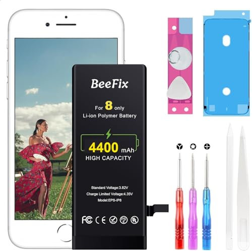 Beefix Akku für iPhone 8: Hohe Kapazität 4400mAh Li-Ion Ersatzakku für iPhone 8 mit Reparaturwerkzeugen Ersatzbatterie Kompatibel mit Modell A1863 A1905 A1906