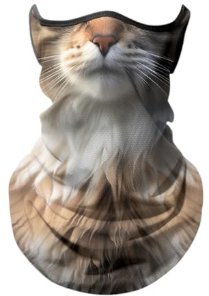 Baoblaze Bandana-Gesichtsmaske, Ohrschlaufen, Halstuch, atmungsaktiv, mit Ohrschlaufen, Gesichtsbedeckung, Sonnenschutz für Männer und Frauen, Sommer, Katze