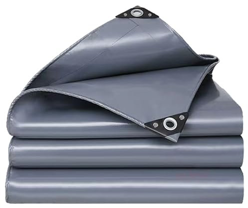 WLRHGl Plegable Lona de plástico, 4.5 x 7 m Lonas para Piscinas con Ojales de Aluminio, Lona de Protección para Muebles, Jardín, Piscina y Coche WLR010, Gris