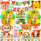 Zaztytoy Waldtiere Geburtstag Deko Kinder Set - 40Pcs Tiere Folienballon mit Tortendeko Set, 3D Gigante Helium Ballons Tiere mit Sockel, Geeignet für Party Animals, Zoo Themen Kindergeburtstag Deko