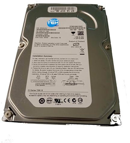 SIMPLETEK - HDD 500GB 3,5 SATA Hard Disk STM3500630AS Disco Rigido per Computer Fisso (Ricondizionato)