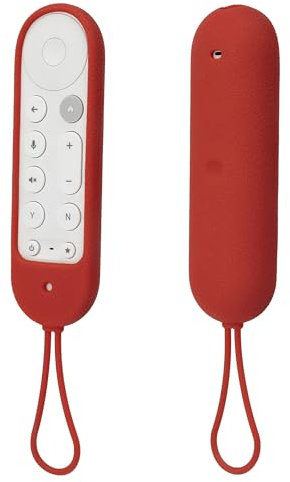 YiBiChin Silicone Protective Remote Control Cover for Google TV Streamer 4K 2024 Remote, Skin-Friendly Case for 2024 Google TV Remote Shockproof, Washable, Anti-Lost - Red
