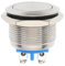 OTOTEC 1pc Pulsador Momentáneo 22 Mm Interruptor Arranque Acero Inoxidable CC 5 A 250 V CA Profundidad Rosca 13 Mm Automóviles Motocicletas Barcos Interruptor de Contacto Momentáneo