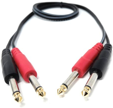 DRUT 1m 2x 6.35mm Mono Jack to 2x 6.35mm Mono TS Jack Audio Cable, 3.3ft