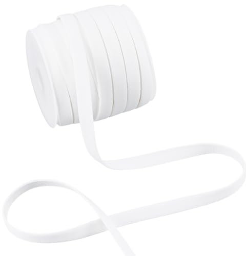 BENECREAT Coprireggiseno Sostitutivo con Ferretto da 22.86 m, Nastro di Nylon Bianco Cavo Largo 10mm, Rivestimento in Osso, Accessori per Cucire Abbigliamento, Fai da Te per Il Matrimonio