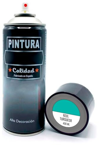 AC - Bote de Pintura en Spray - Fabricado en España - Ideal para cualquier superficie, Madera, Metal, Cartón, Piedra o Cerámica - Capacidad de 400 ML - Color Turquesa