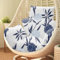 joomie Waterproof Egg Chair Cushion Replacement 119x79x13 cm Thicken Hanging Egg Swing Chair Cushion Indoor Outdoor Wicker Rattan Hammock Basket Cushion with Headrest Pillow, Blue Enchantress