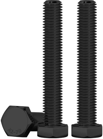 Drenky M10 x 100mm Boulons Hexagonaux Acier Inoxydable A2 V2A Vis à Tête Hexagonale DIN 933 Vis Inox M10 Boulon pour Automobile et Machinerie, Noir, 10 Pièces