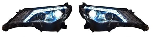 SHWEYFNZ Auto Frontleuchten für Toyota RAV4 2013-2015, Scheinwerfer Frontlicht Frontleuchten Montage Autoscheinwerfer, Scheinwerfer-Baugruppe,a Complete Set