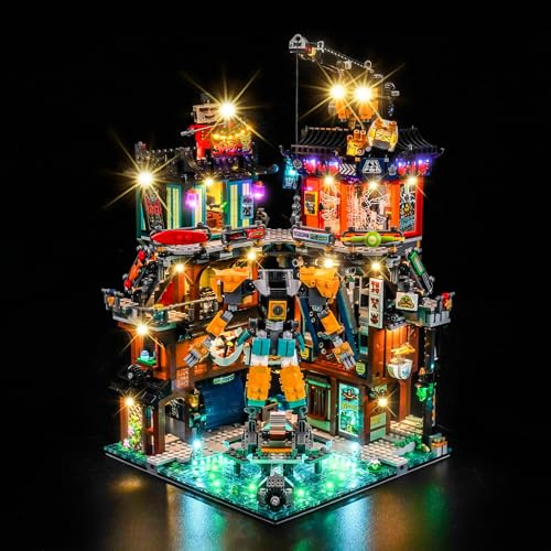 Led Licht Set Kompatibel mit Lego NINJAGO City Workshops 71837 (Kein Modell), Dekorationsbeleuchtungsset Compatible with Lego NINJAGO City Workshops Kreative Spielzeug