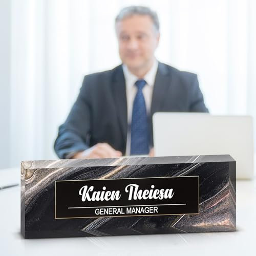 Placa de nombre de escritorio de acrílico personalizada, montaje sobre la mesa, decoración de oficina multipropósito, ideal para jefe, enfermera, maestro, regalo de aprecio para empleados (Estilo 18)