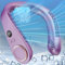DDKJ Ventilador de Cuello Aire Acondicionado,Aire para el Cuello 5 Velocidad,Ventilador Collar 3 Niveles de Frío,Pantalla LED,5500mAh,Ventoinha Portatil para Hombres/Mujeres/Niños-Morado