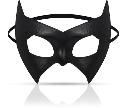 Alaxciax Batgirl Maske, Schwarze Fledermaus Augenmaske Halb Gesicht Fledermaus kostüm Accessoires für Herren Damen Karneval Halloween Cosplay Party