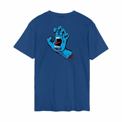 Santa Cruz Screaming Hand T-Shirt Rich Navy Blue Backprint Skate Tee Top