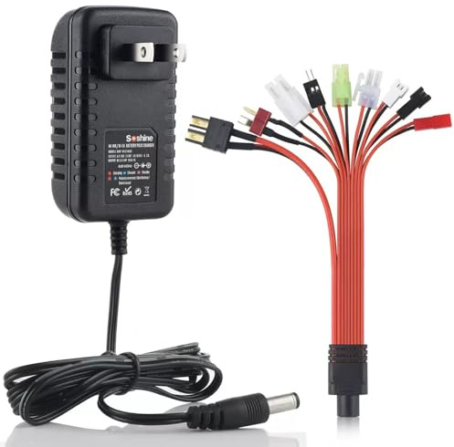 RC Battery Charger for T-raxxas Smart NiMH/NiCd Battery Charger for 4.8V 7.2V 8.4V 9.6V Battery Compatible 2.4V-12V NiMH/NiCD Pack