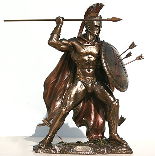 VERONESE Skulptur, griechischer König Leonidas, Bronze-Finish, 31,8 cm