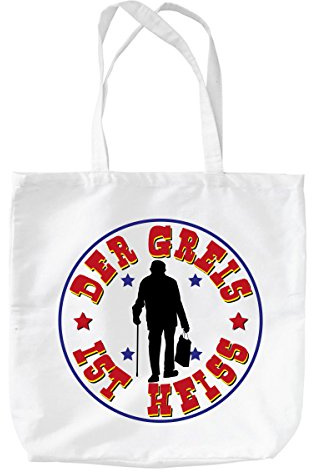 clothinx - Der Greis ist heiss Baumwolltasche Weiss, langer Henkel