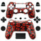 Carcasa especial personalizada con botones para mando inalámbrico PS4, diseño de calavera roja