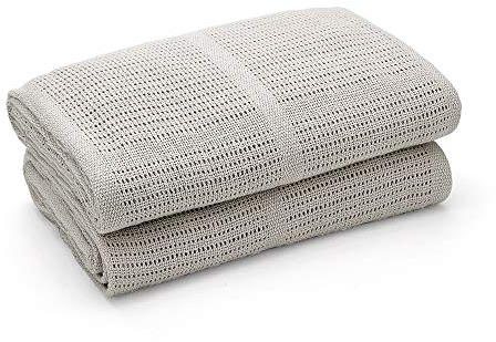 Bloomsbury Mill – Doppelpack – 100% Reine Bio-Baumwolle – Besonders Weiche Babydecke/Kuscheldecke – 75cm x 95cm - Kinderwagen/Reisekorb/Tragekorb - Grau