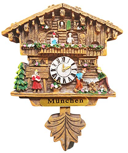 Kuckucksuhr Magnet Polyresin Kühlschrank Handmade Braun - München