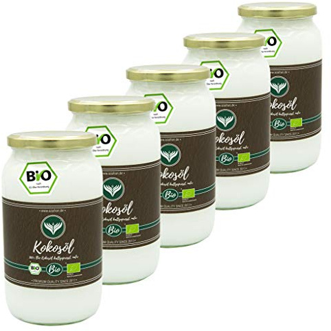 Azafran BIO Kokosöl Kokosnussöl nativ kaltgepresst im Glas 5L